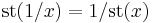  \operatorname{st}(1/x)  = 1 /  \operatorname{st}(x)  