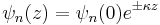 \psi_n (z) = \psi_n (0)e^{\pm \kappa z}