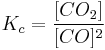 K_c=\frac{[CO_2]} {[CO]^2}