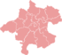 Map indicating the districts of Upper Austria