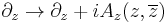 \partial_z \rightarrow \partial_z +iA_z(z,\overline{z})