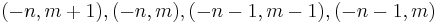 (-n,m+1), (-n,m), (-n-1,m-1), (-n-1,m)