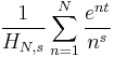 \frac{1}{H_{N,s}}\sum_{n=1}^N \frac{e^{nt}}{n^s}