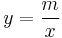 y=\frac{m}{x}\,