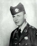 A black and white image showing the head and upper torso of Pierce in his military uniform with hat.