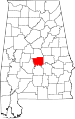 State map highlighting Autauga County