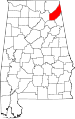 State map highlighting DeKalb County