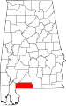 State map highlighting Escambia County