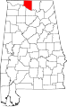 State map highlighting Limestone County