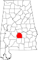 State map highlighting Lowndes County