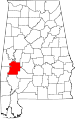 State map highlighting Marengo County