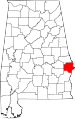 State map highlighting Russell County