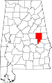 State map highlighting Tallapoosa County