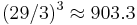 (29/3)^3 \approx 903.3