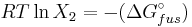 RT\ln X_2  = - ( \Delta G^\circ_{fus})\,