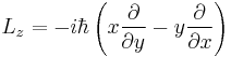 L_z = -i\hbar \left(x {\partial\over \partial y} - y {\partial\over \partial x}\right)