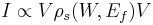  I \propto V \rho_s (W, E_f) V 