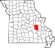 A state map highlighting Crawford County in the southeastern part of the state.