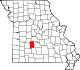 A state map highlighting Dallas County in the southwestern part of the state.