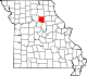 A state map highlighting Randolph County in the northern part of the state.