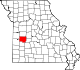 A state map highlighting Saint Clair County in the western part of the state.