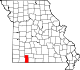 A state map highlighting Stone County in the southwestern part of the state.