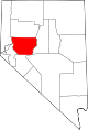 State map highlighting Churchill County