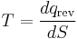 
T = \frac{dq_\mathrm{rev}}{dS}
