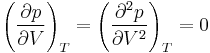 \left(\frac{\partial p}{\partial V}\right)_T = \left(\frac{\partial^2p}{\partial V^2}\right)_T = 0