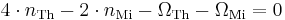 4\cdot n_{\rm Th} - 2\cdot n_{\rm Mi} - \Omega_{\rm Th}- \Omega_{\rm Mi}= 0