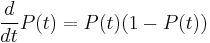 \frac{d}{dt}P(t) = P(t)(1-P(t)) \!