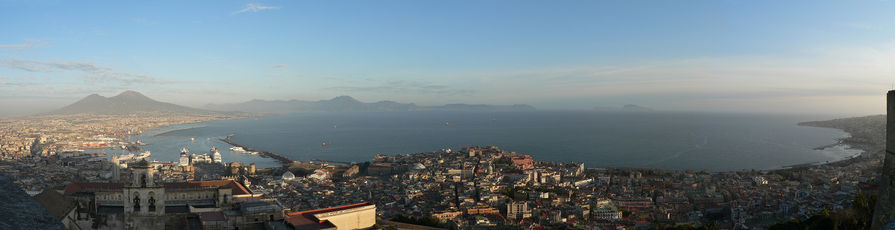 Panoramic view of the Gulf of Naples from Sant'Elmo Castle