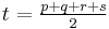 t = \tfrac{p + q + r + s}{2}