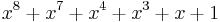 x^8 + x^7 + x^4 + x^3 + x + 1