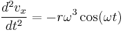 \frac{d^2 v_x}{dt^2} = -r \omega^3 \cos(\omega t)