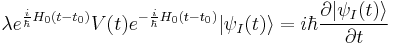 \lambda e^{\frac{i}{\hbar}H_0(t-t_0)}V(t)e^{-\frac{i}{\hbar}H_0(t-t_0)}|\psi_I(t)\rangle=i\hbar\frac{\partial |\psi_I(t)\rangle}{\partial t}