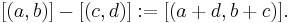 [(a,b)]-[(c,d)]�:= [(a+d,b+c)].\,