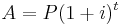 A=P (1+i)^t