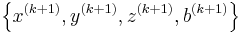 \left \{ x^{(k+1)}, y^{(k+1)}, z^{(k+1)}, b^{(k+1)} \right \} 