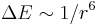 \Delta E \sim 1/r^6