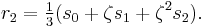 r_2 = \tfrac13(s_0 + \zeta s_1 + \zeta^2 s_2).\,