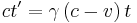 ct'=\gamma\left(c-v\right)t