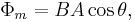 \displaystyle \Phi_m = BA \cos \theta,