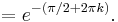  = e^{-\left(\pi/2 + 2 \pi k\right)} .