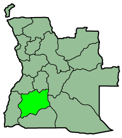 Map of Angola with the province highlighted