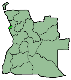 Map of Angola with the province highlighted