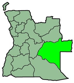 Map of Angola with the province highlighted