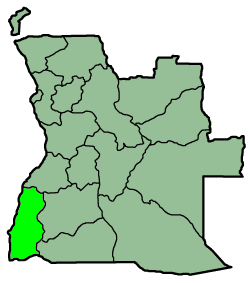 Map of Angola with the province highlighted