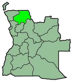 Map of Angola with the province highlighted