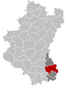 Location of Arlon in Luxembourg province